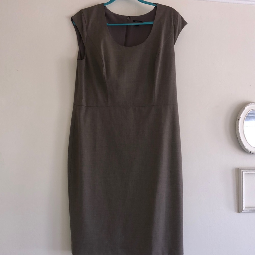 Light brown cap sleeve Ann Taylor dress